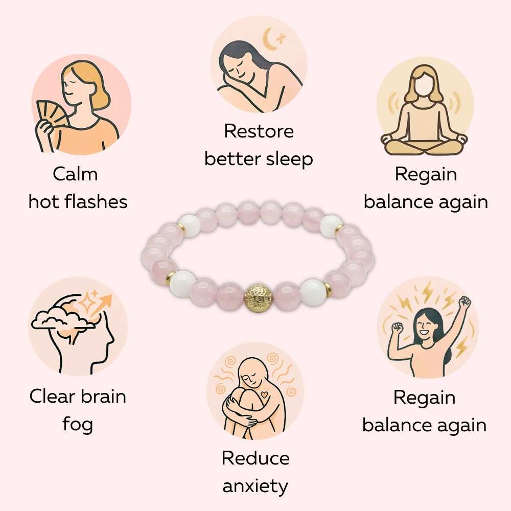 Bracelet Rose Quartz Menopause Therapy