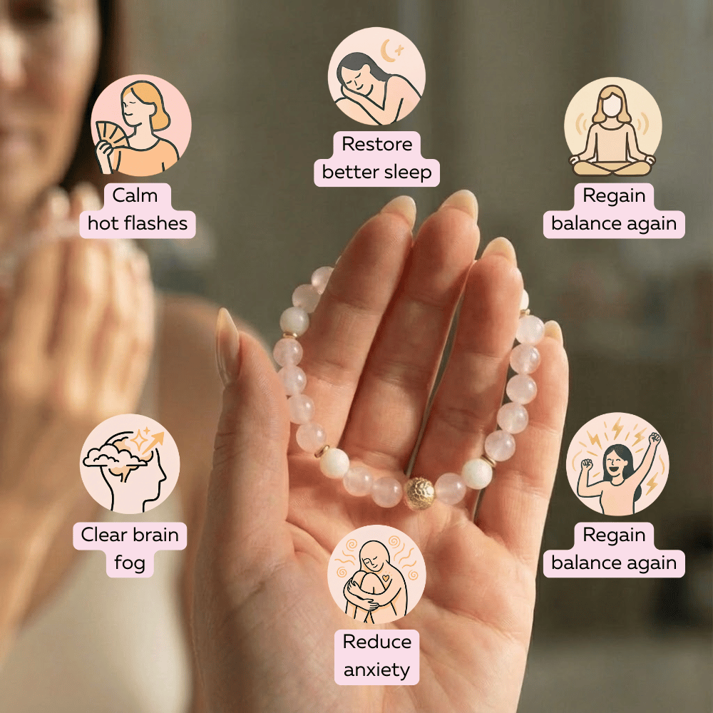 Rose Quartz Bracelet - Relieves Menopause Symptoms